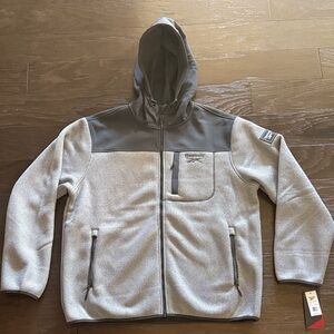 Reebok Men’s Hooded Fleece-Lined Jacket – Gray/Charcoal – Size XXL/EEG – NWT
